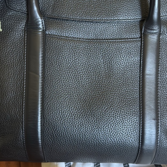 CUYANA TRAPEZE SATCHEL TOTE  BAG IN BLACK PEBBLED LEATHER - Picture 10 of 12